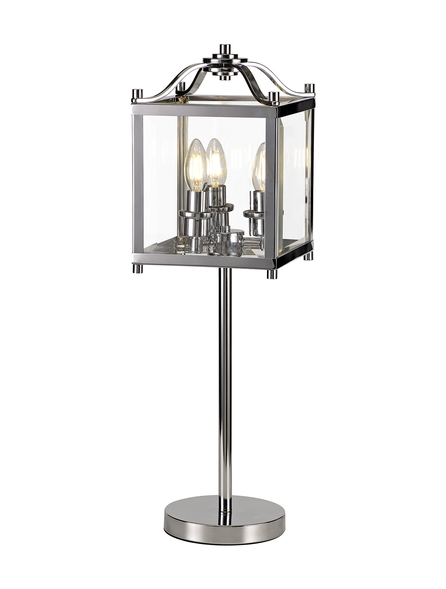 Aston Polished Chrome Table Lamps Diyas Armed Table Lamps